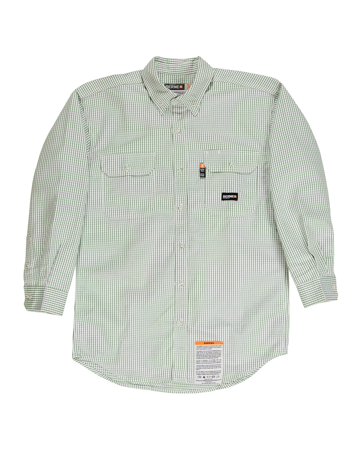 Berne Apparel Men's Flame-Resistant Down Plaid Work Shirt