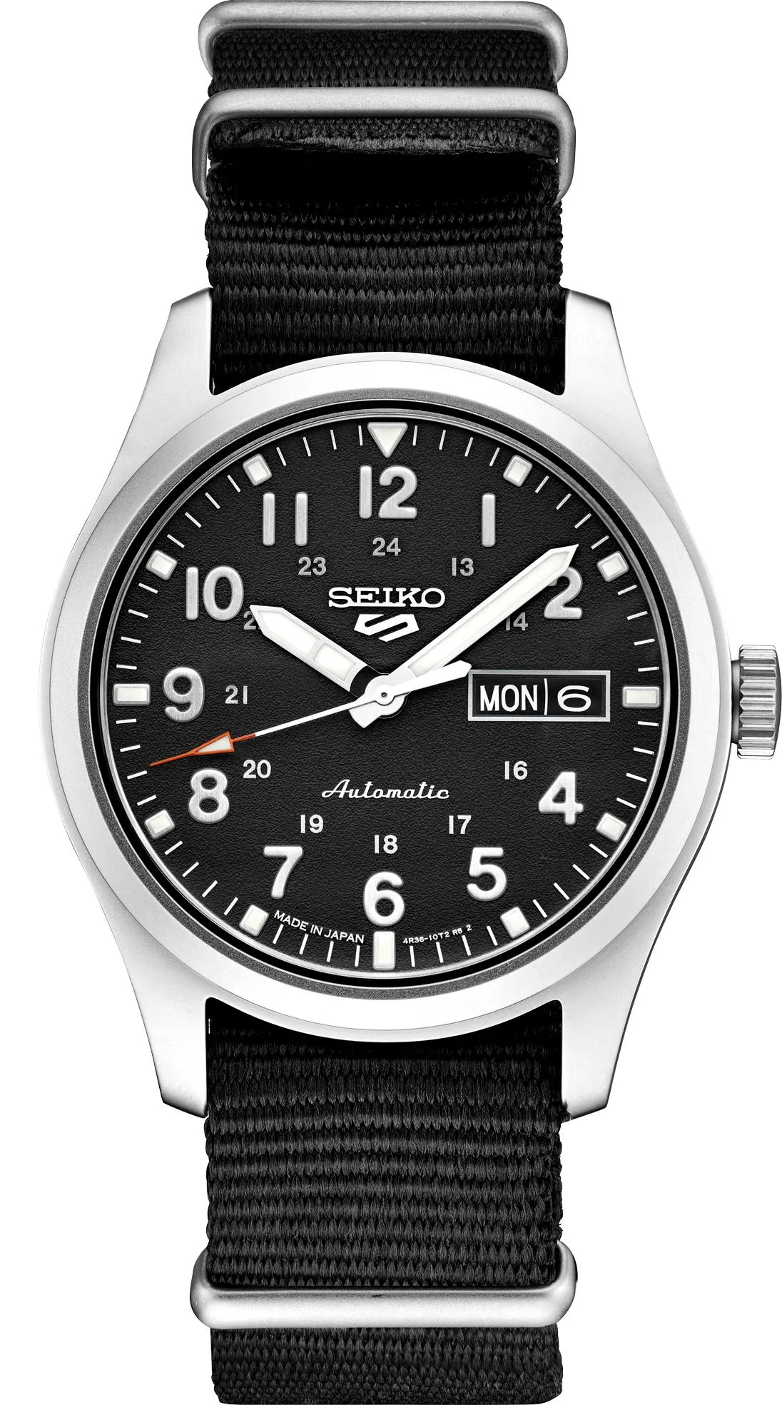 Seiko Watch Mens Rugged 5 Sports Ss Black Dial