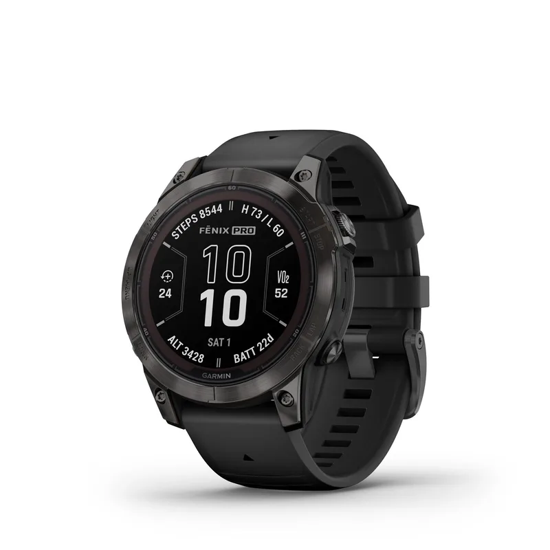 Garmin® Fenix 7 Pro Smartwatch Sapphire Solar Ed Carbon Gray & Black Band