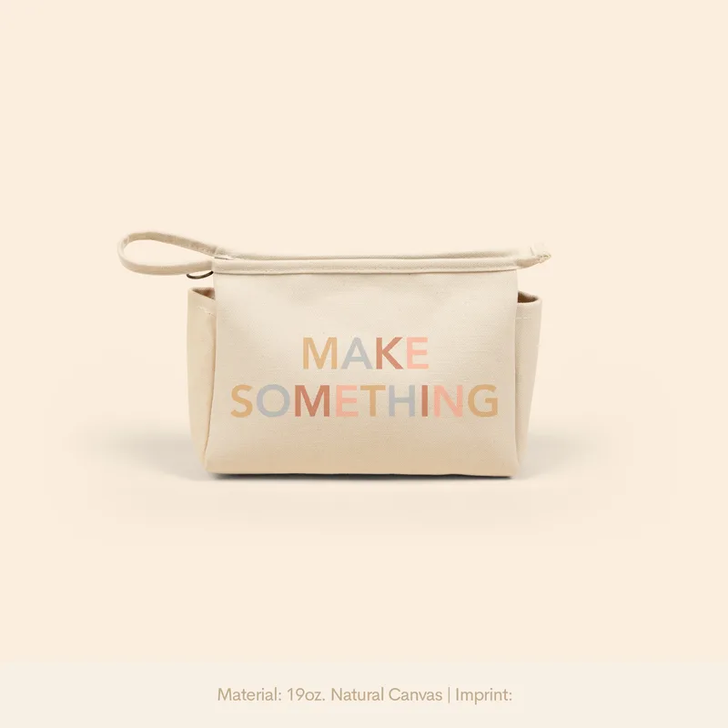 Natural Canvas Beige Logo Front