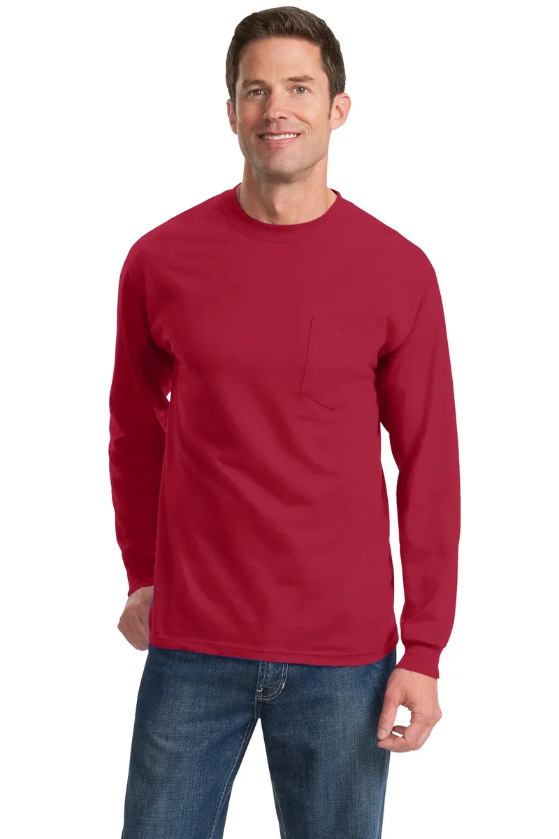 Port & Co™ Long Sleeve Essential Pocket Tee. view 5