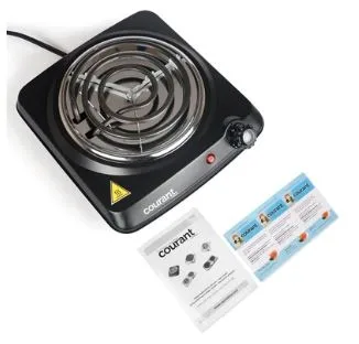 Courant 1000 Watts Electric Single Burner - Black