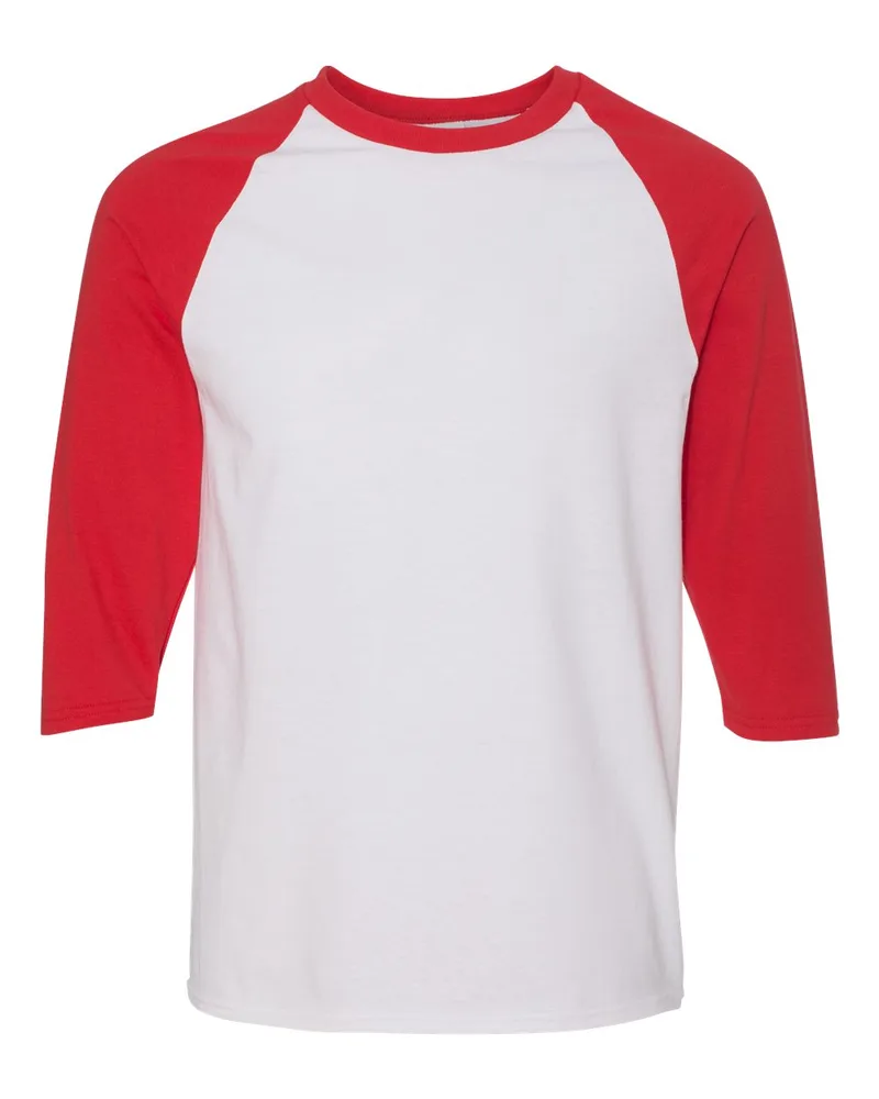 Gildan® Unisex Heavy Cotton™ Raglan Three-Quarter Sleeve T-Shirt view 5