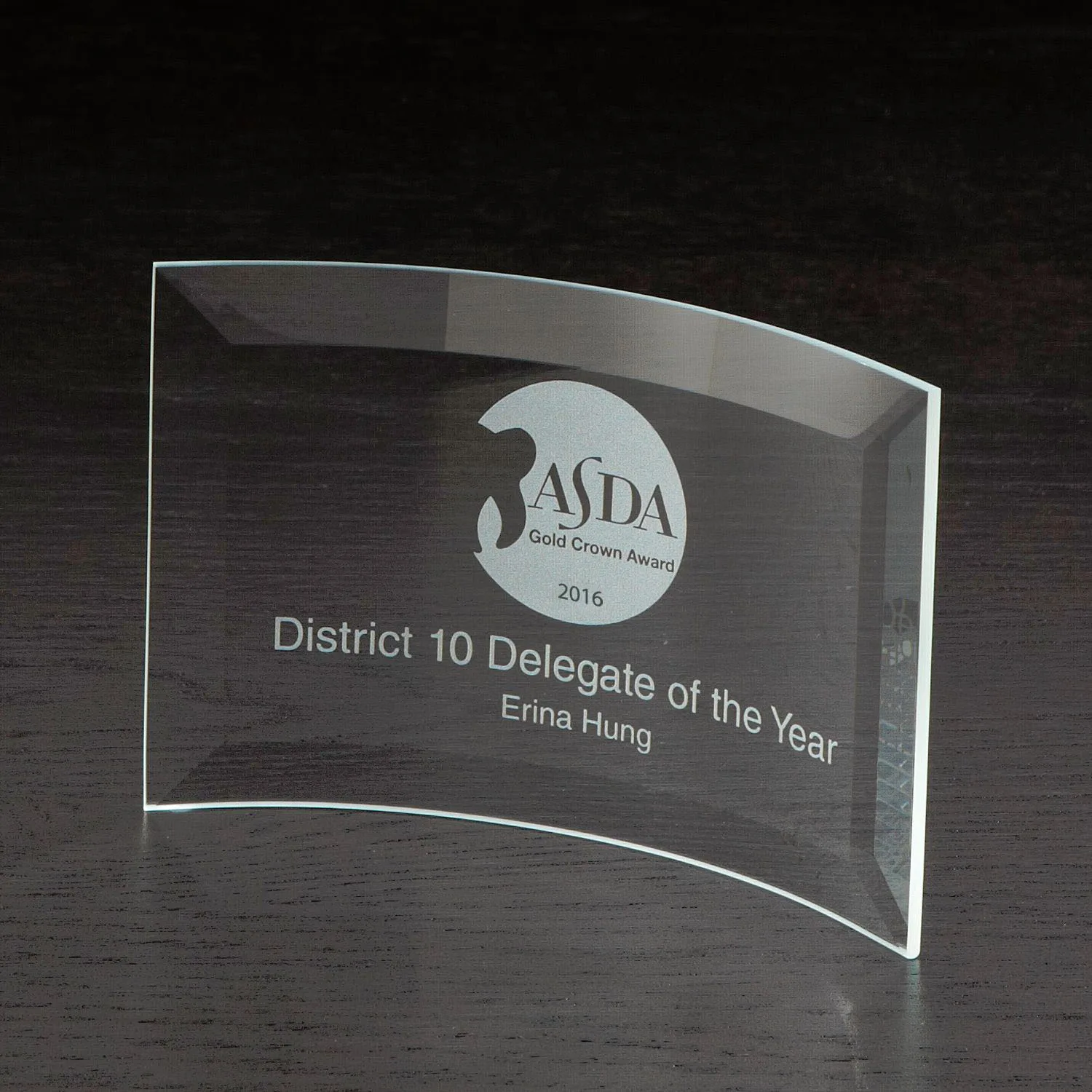 Crescent Small Glass Award view 2