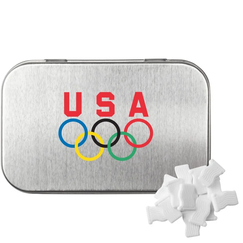 Rectangular Tin with American Flag Shaped Mints view 3