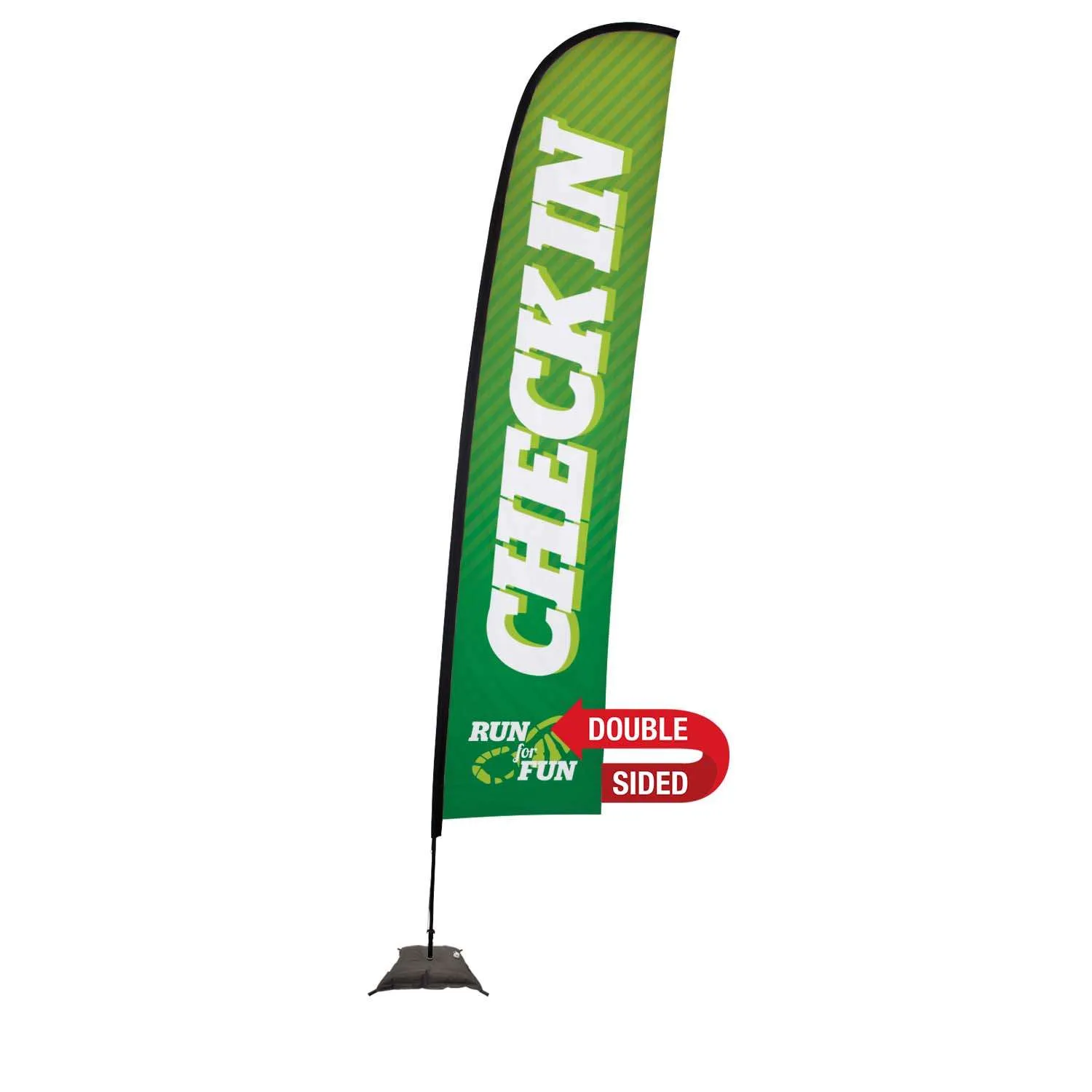 17' Premium Blade Sail Sign Flag, 2-Sided, Scissor Base