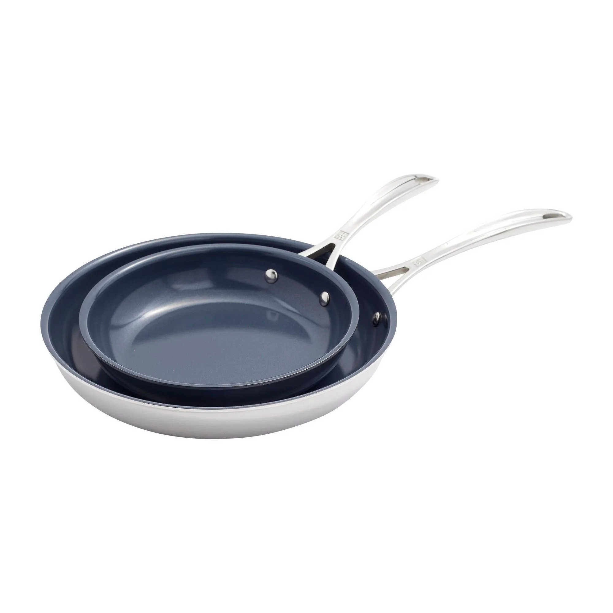 Zwilling Clad Cfx 2Pc Stainless Steel Nonstick Ceramic Fry Pan Set