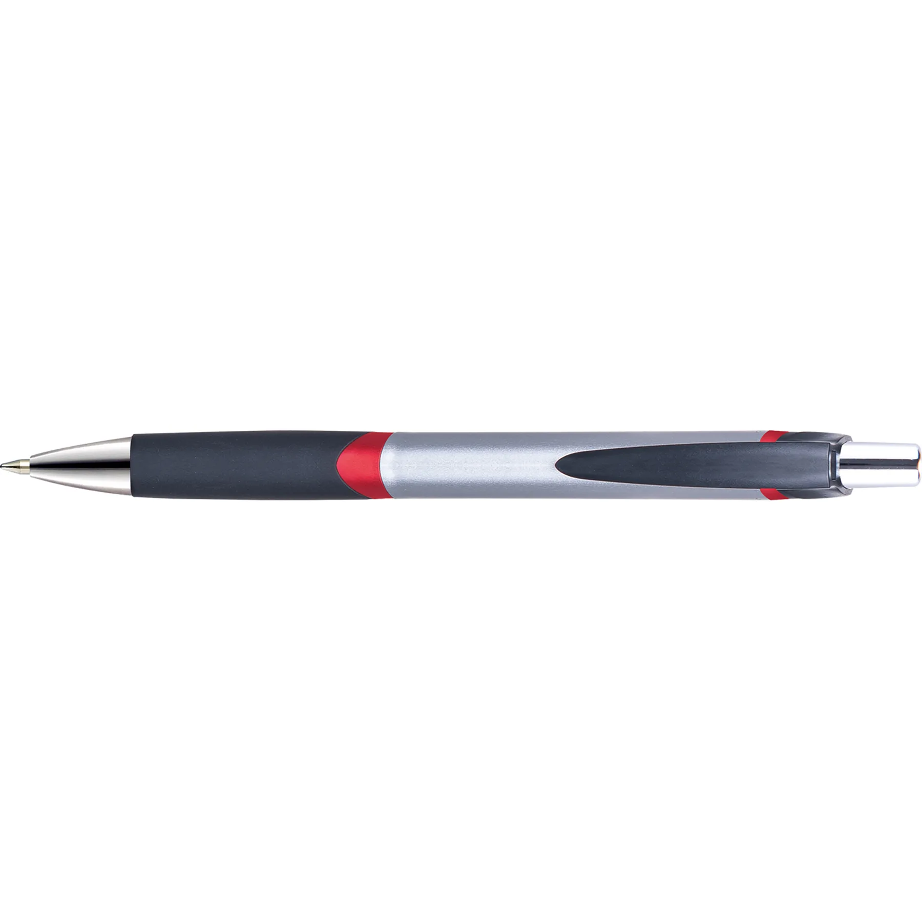 Silver/Black/Red Blank Front View