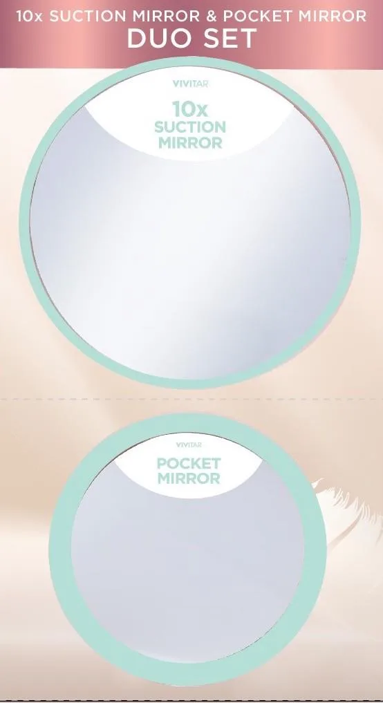 Health Beauty & Fitness Vivitar 2-Piece Suction Mirror - Mint Green