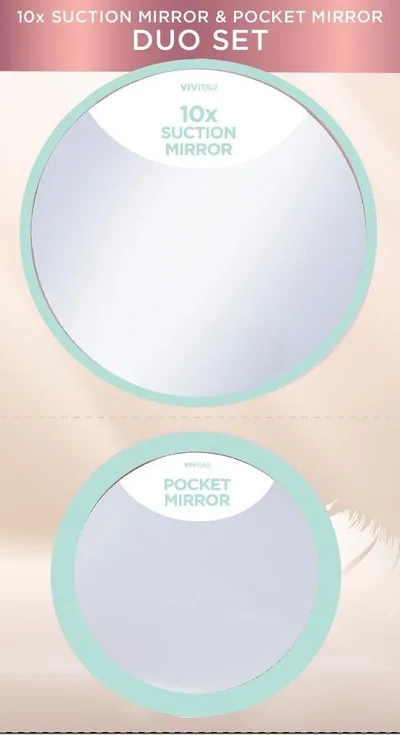 Health Beauty & Fitness Vivitar 2-Piece Suction Mirror - Mint Green