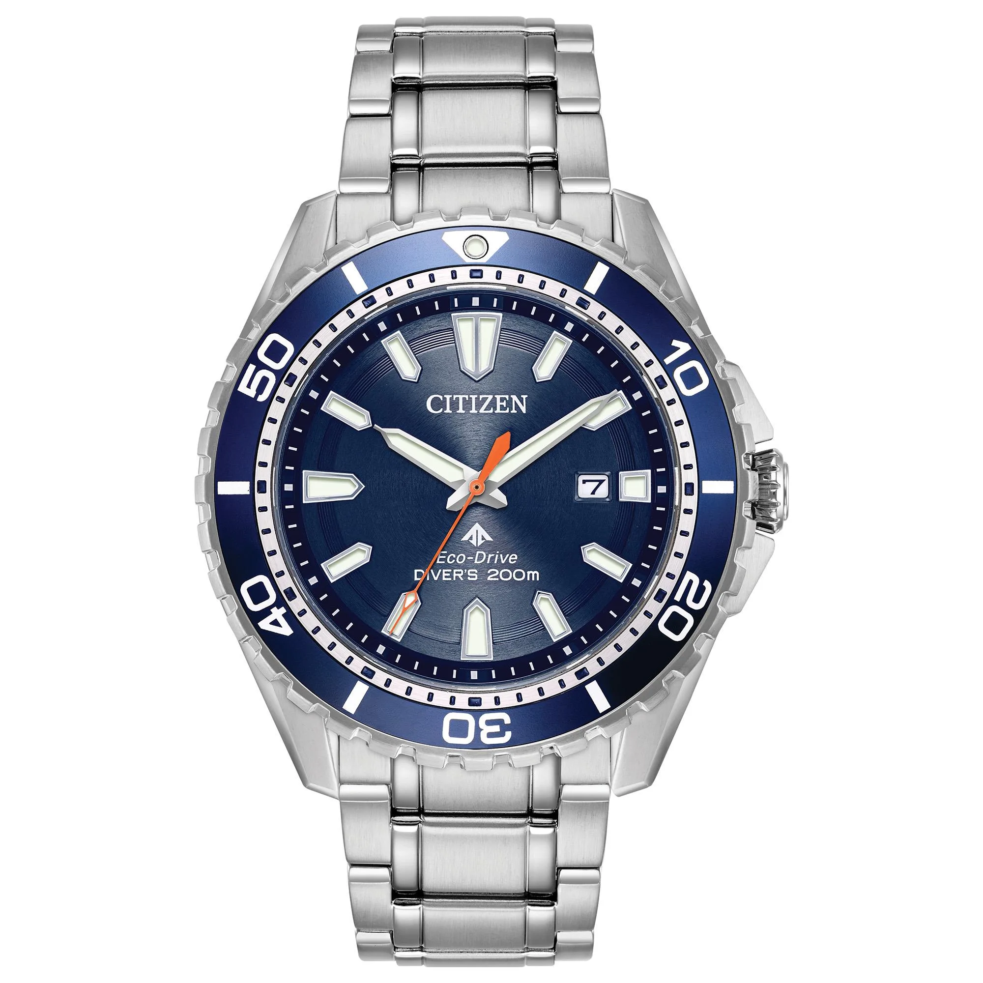 Citizen Watch Men's Eco-Drive Promaster Professional Diver Stainless Steel w/Blue Aluminum Bezel