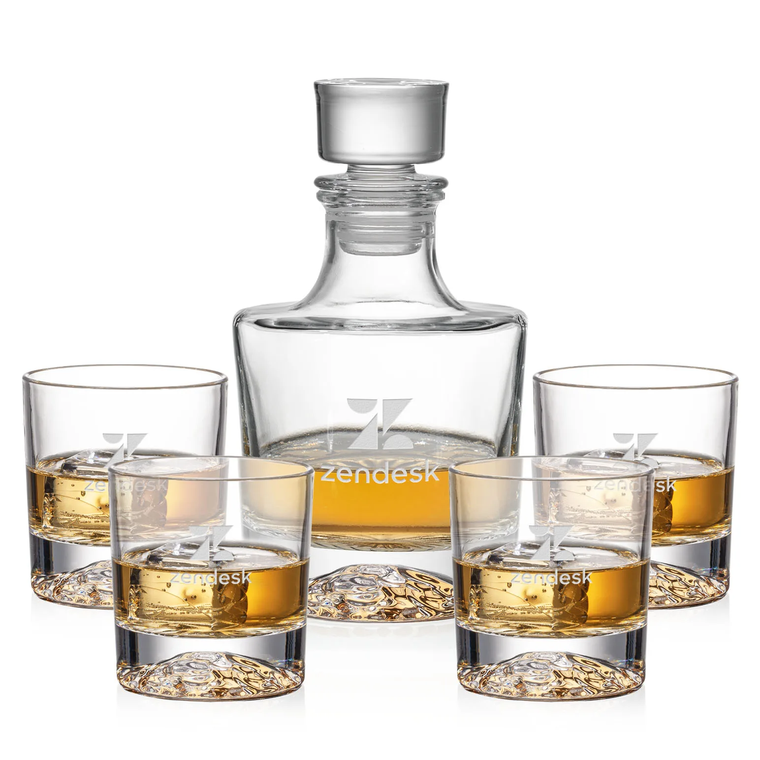 Decanter Set, Deep Etch, Decanter & 4 OTR