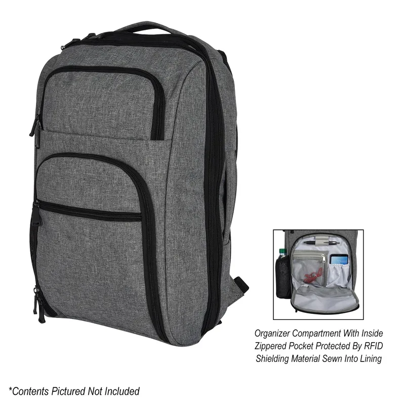 Heathered Rfid Laptop Backpack & Briefcase view 3