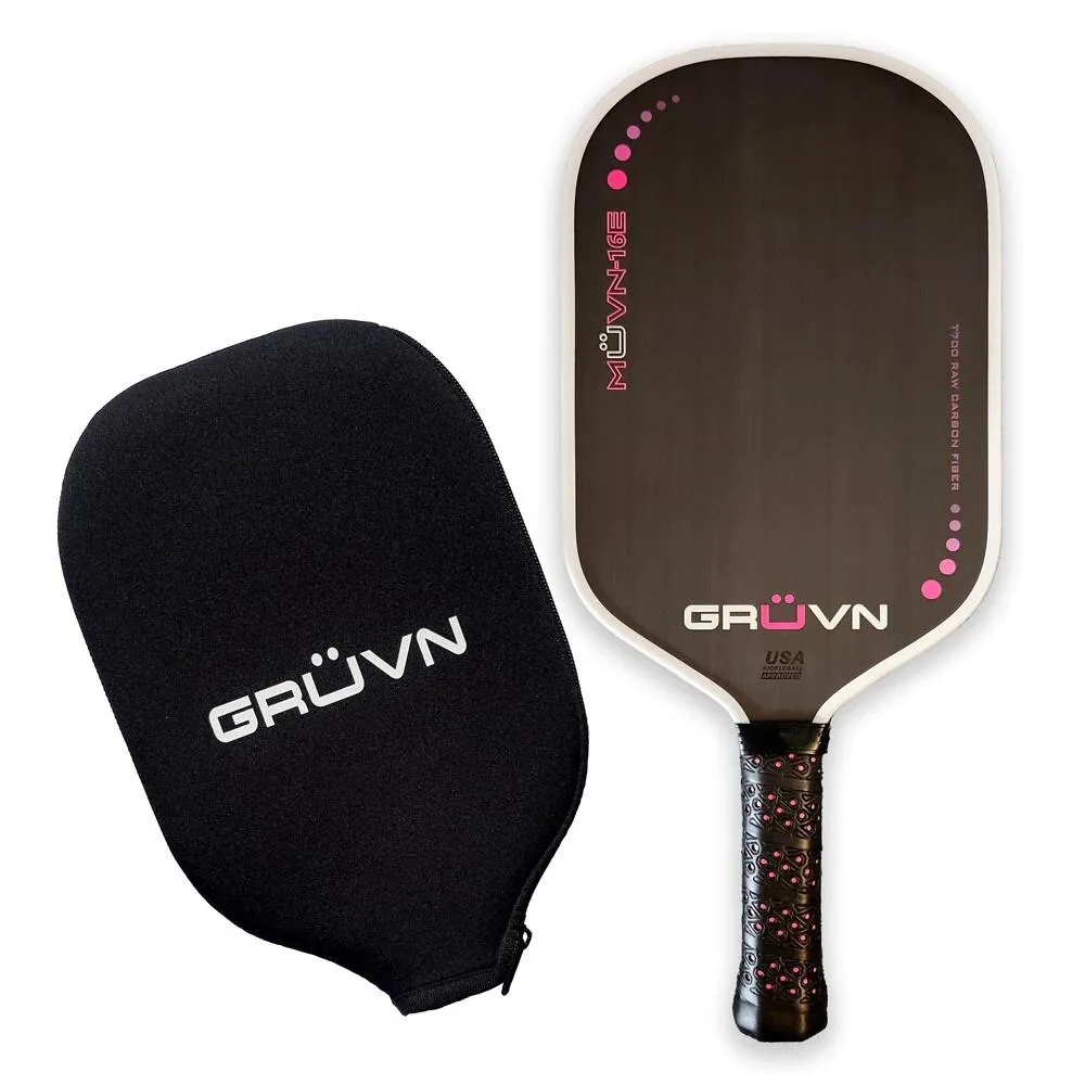 GRUVN Muvn-16E Pickleball Paddle Size 16.5" - Pink/White