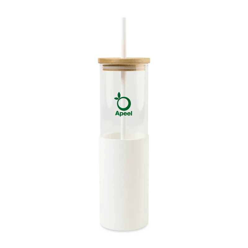Aviana™ Journey Glass Tumbler with Straw - 20 Oz - White