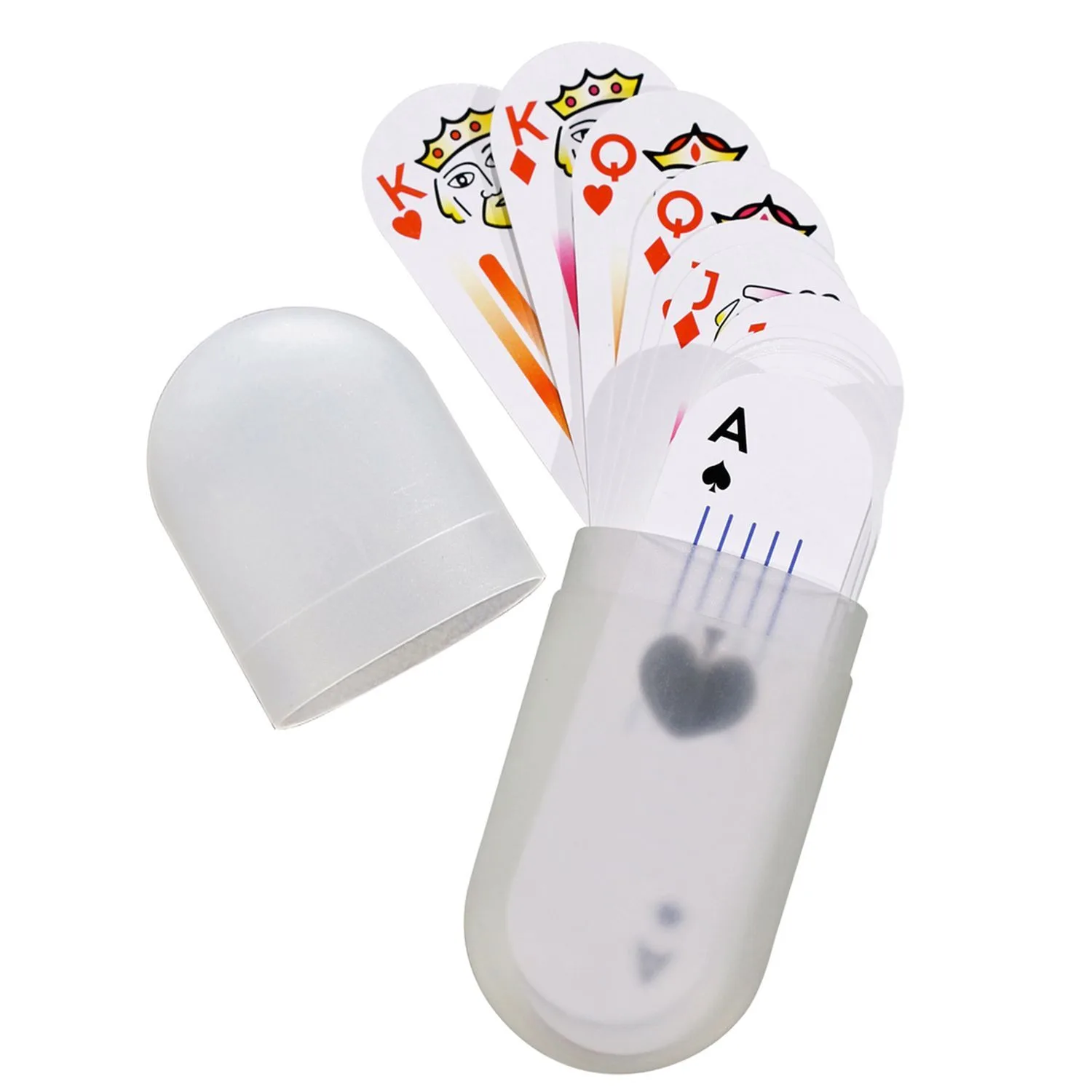 Small Oval Deck Of Cards In Plastic Holder view 3