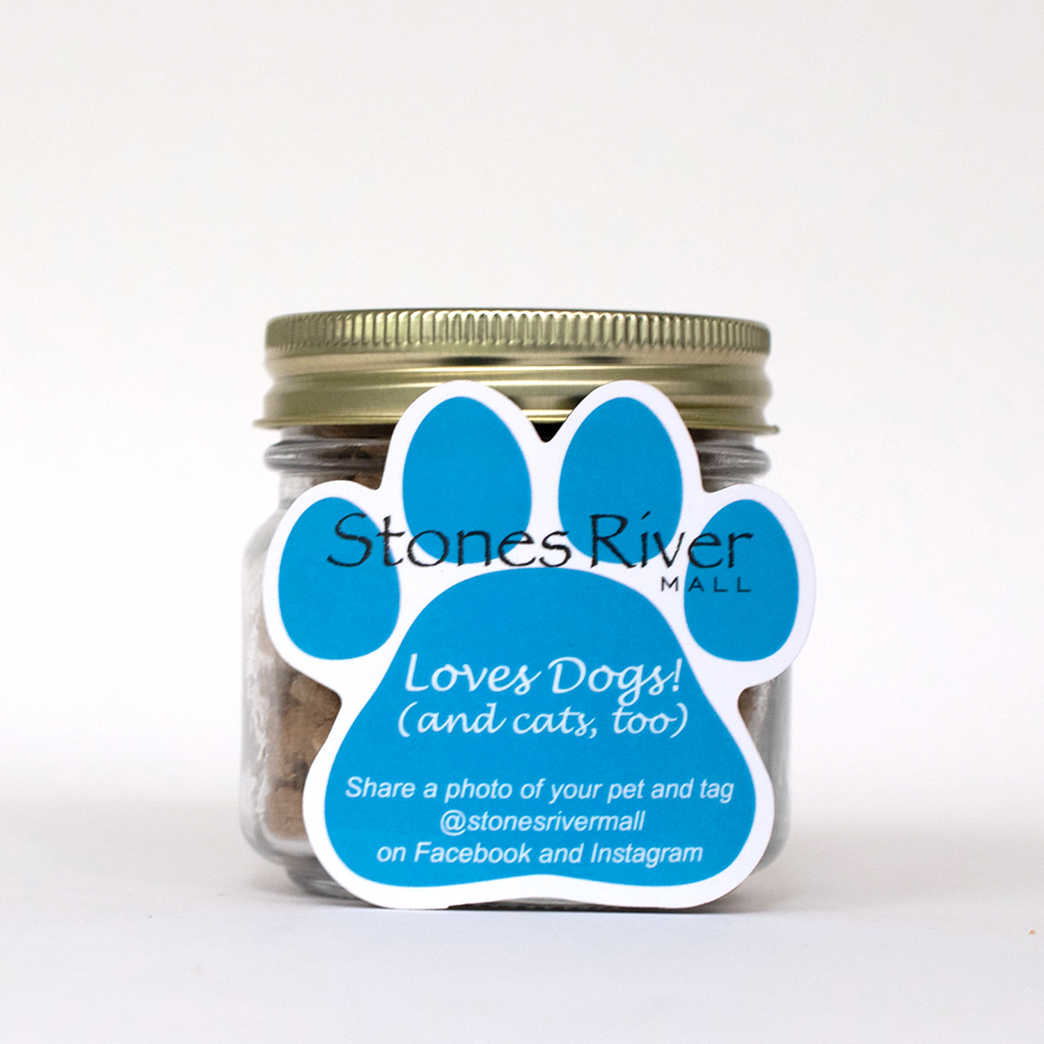 Half Pint Jar with Paw Magnet Pet Fill