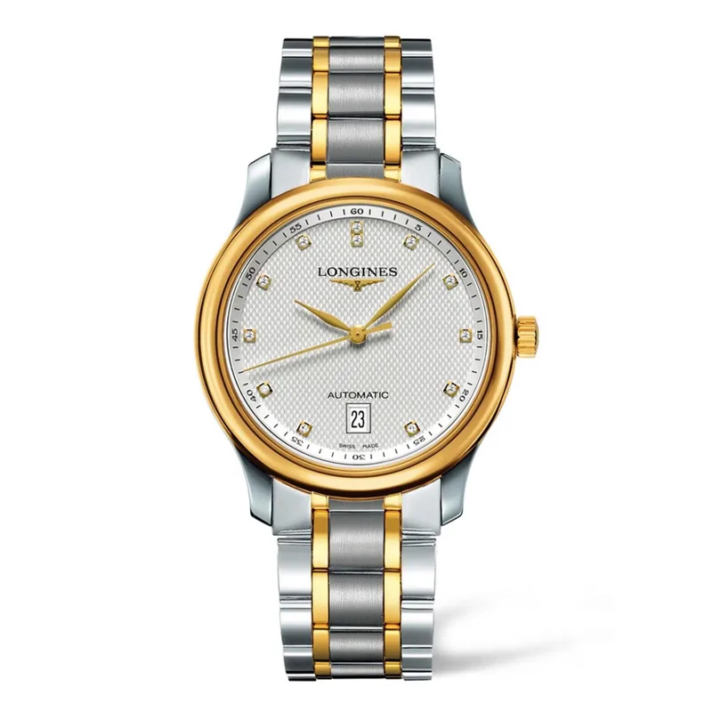 Longines Men's Master Collection Automatic Diamond Ss & Gold Watch Silver Dial