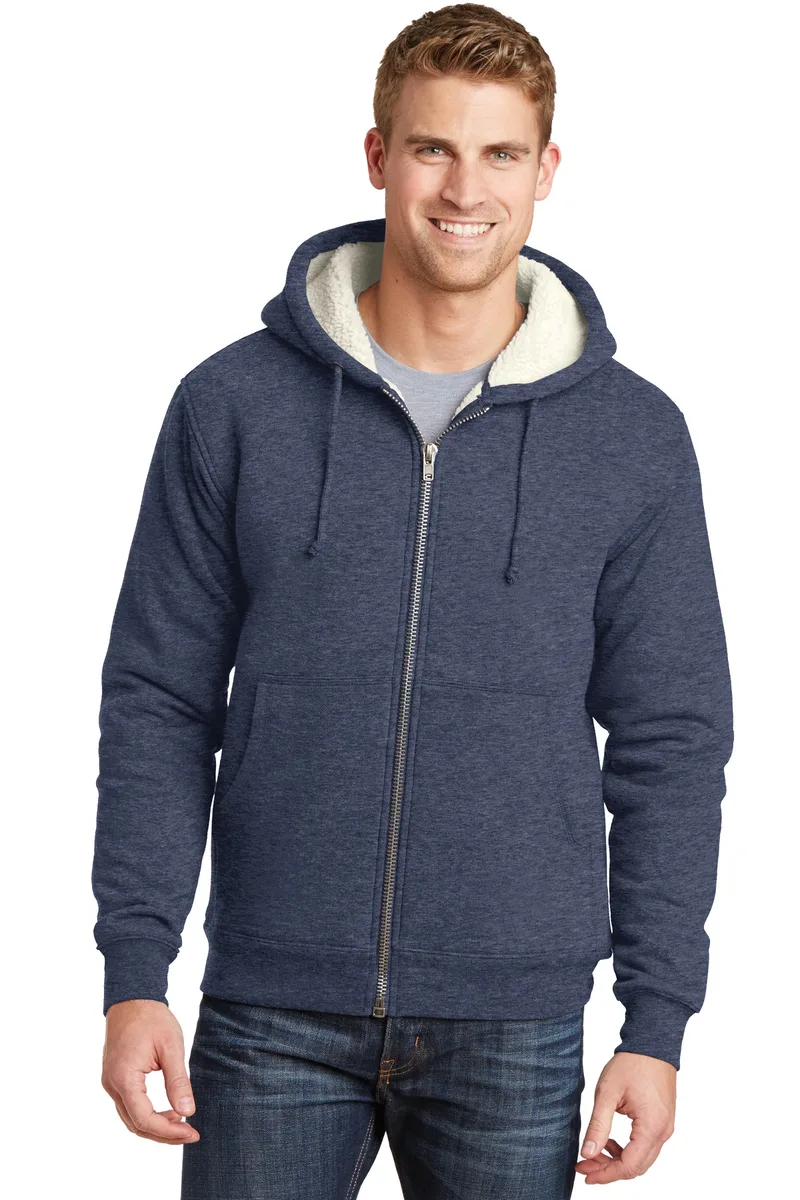 CornerStone® Heavyweight Sherpa-Lined Hooded Fleece Jacket. view 3