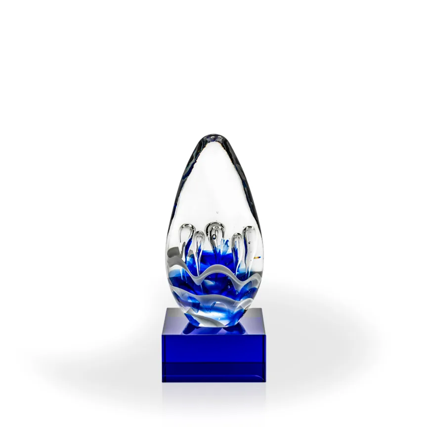 Halsted Art Glass Award - Blue Base view 2