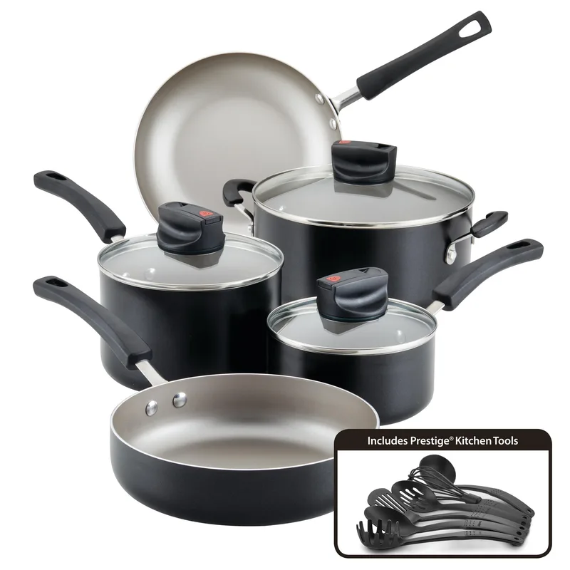 Farberware 14Pc Smart Control Nonstick Cookware Set Black