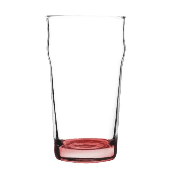 Porter 16 oz Nonic Beer Glass with Color Bottom view 2