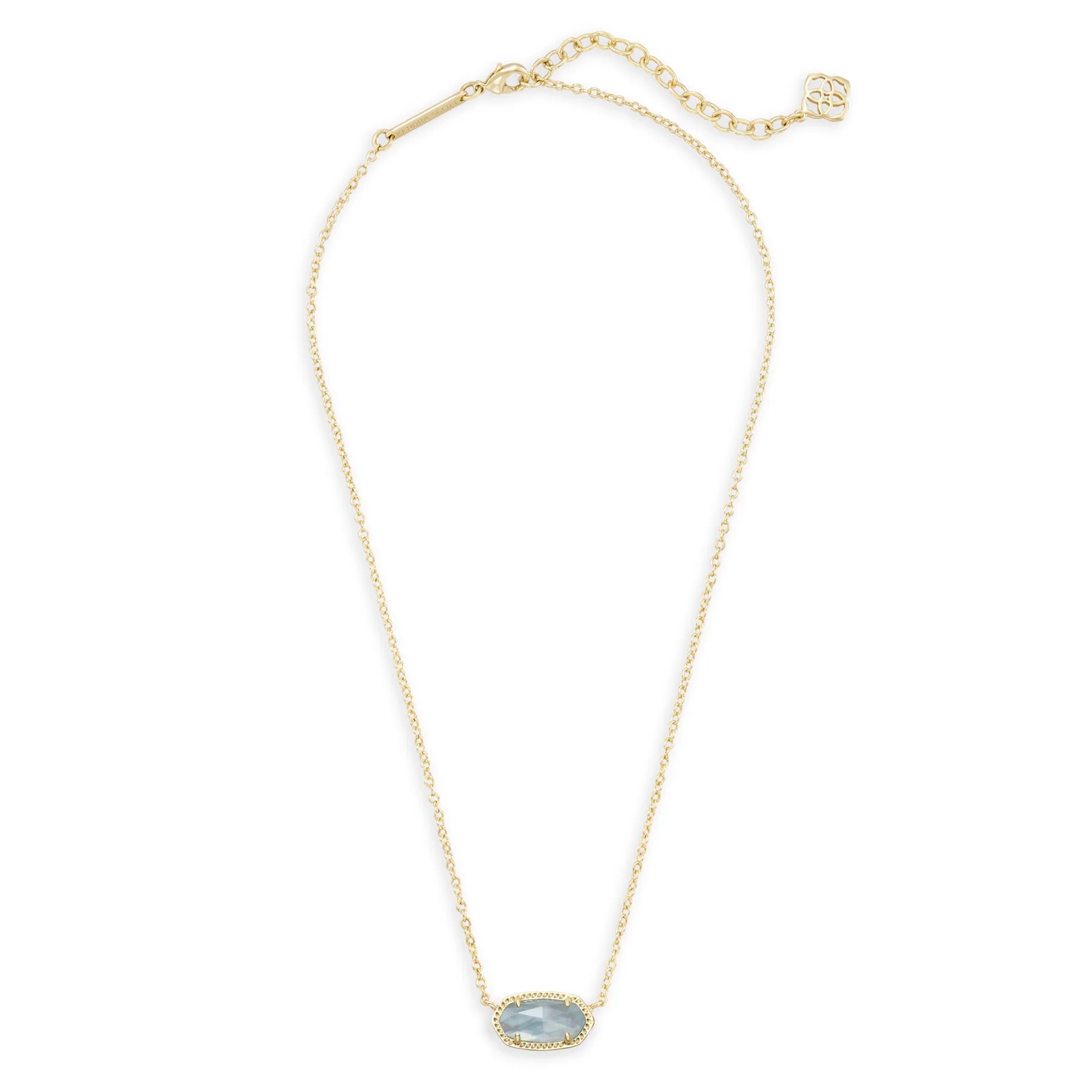 Kendra Scott Elisa Gold Pendant Necklace in Light Blue Illusion