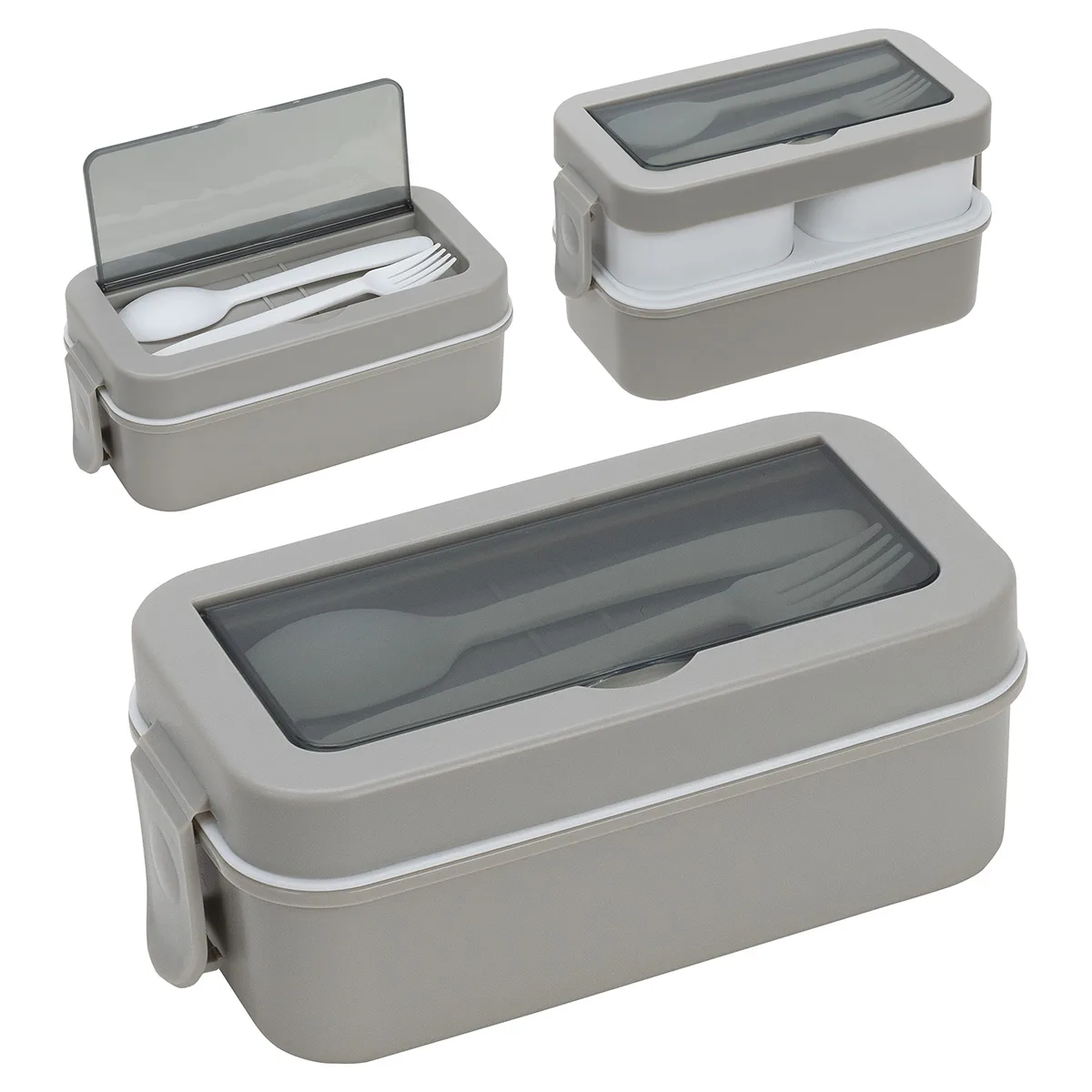 Connoisseur 3-Compartment Stackable Lunch Box with Utensils view 2