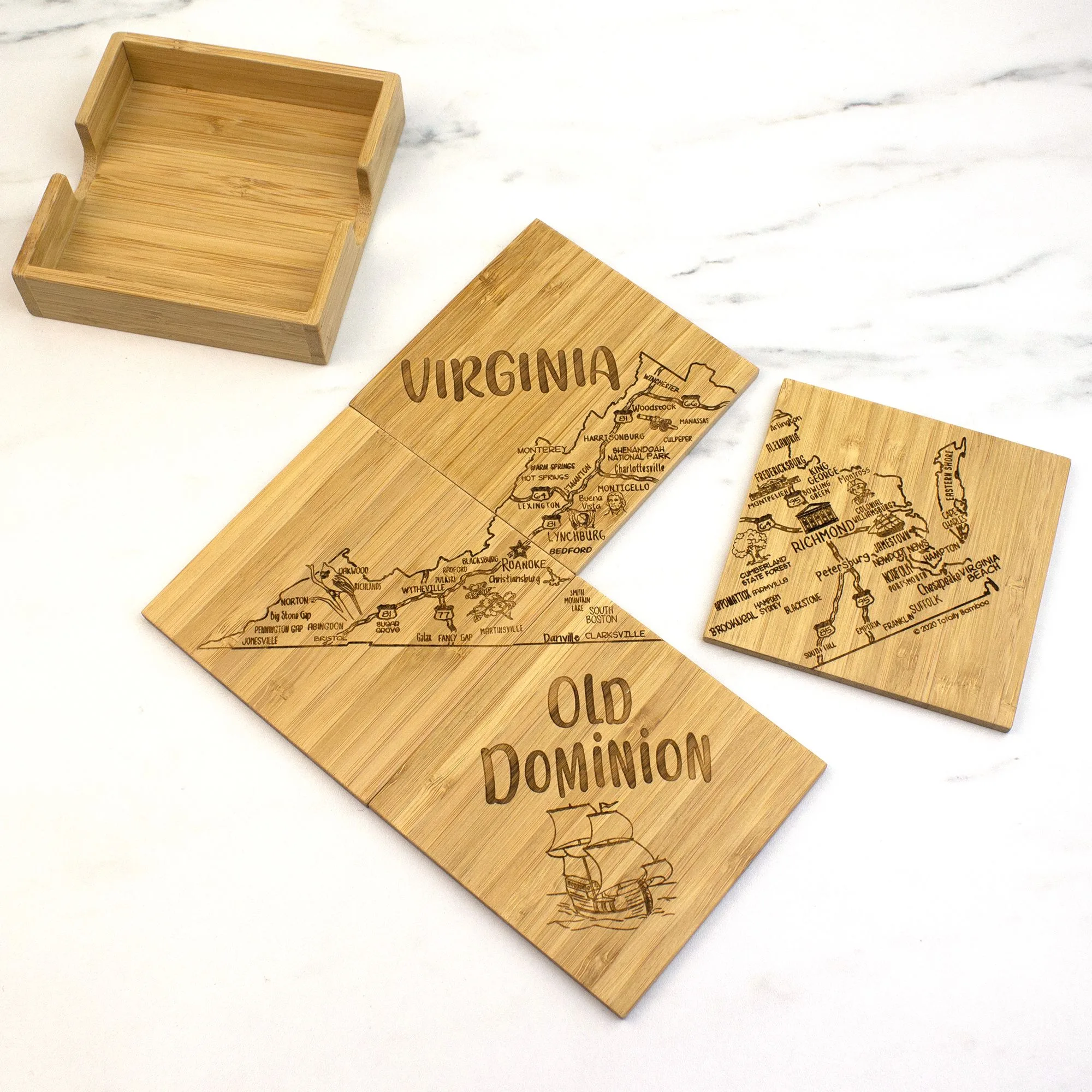 Virginia Puzzle Coaster Set view 6