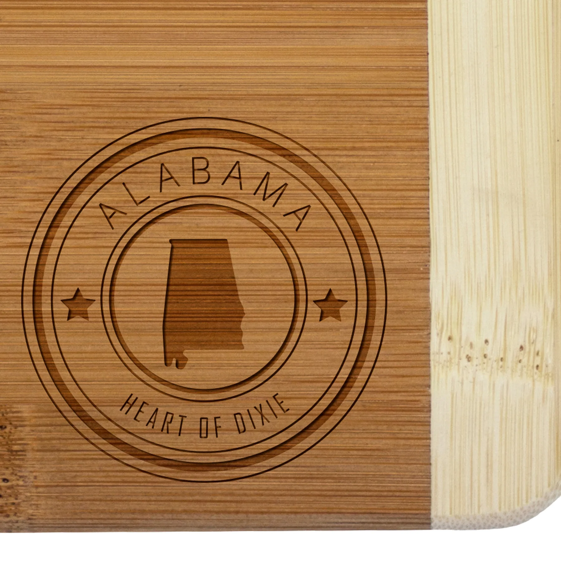 Alabama State Stamp 2-Tone Bar Board view 2