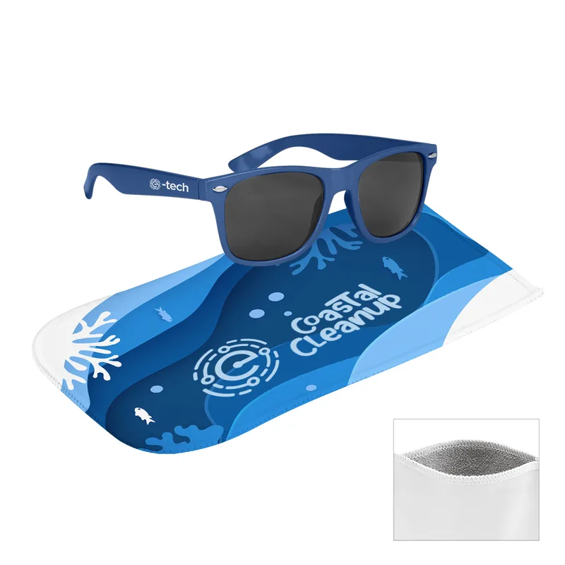 Malibu Sunglasses With Rpet Microfiber Sunglass Pouch view 2