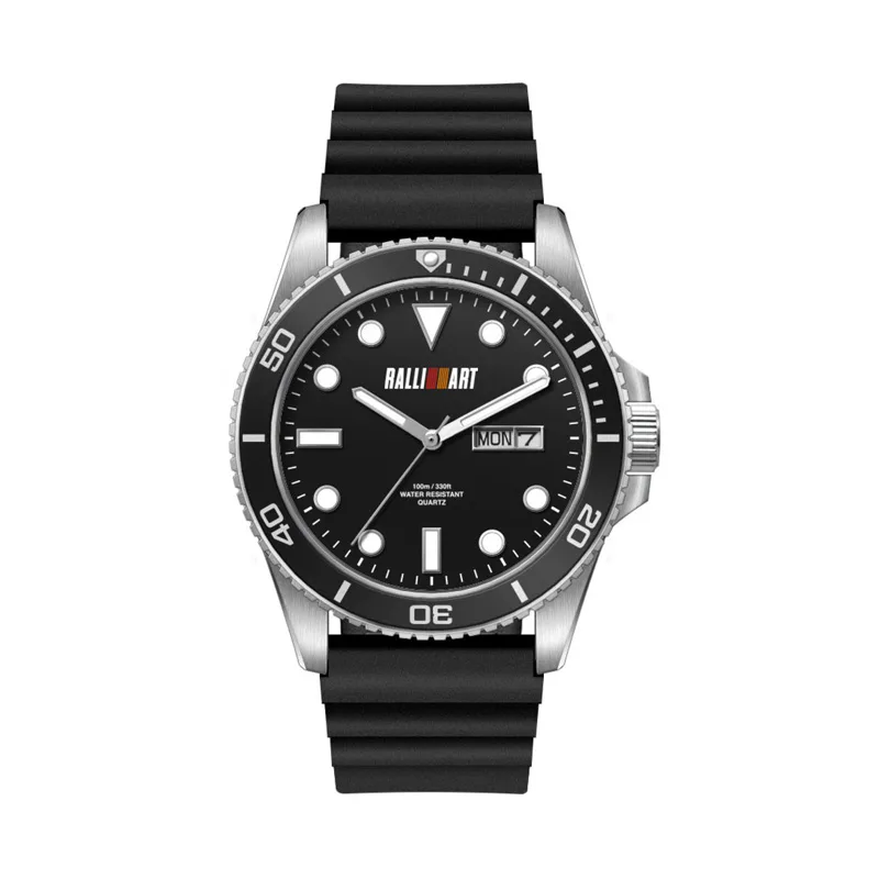 42.5mm, Ss, Silver Case, Bk Bezel, 3-Hand Mvt, Day-Dte
