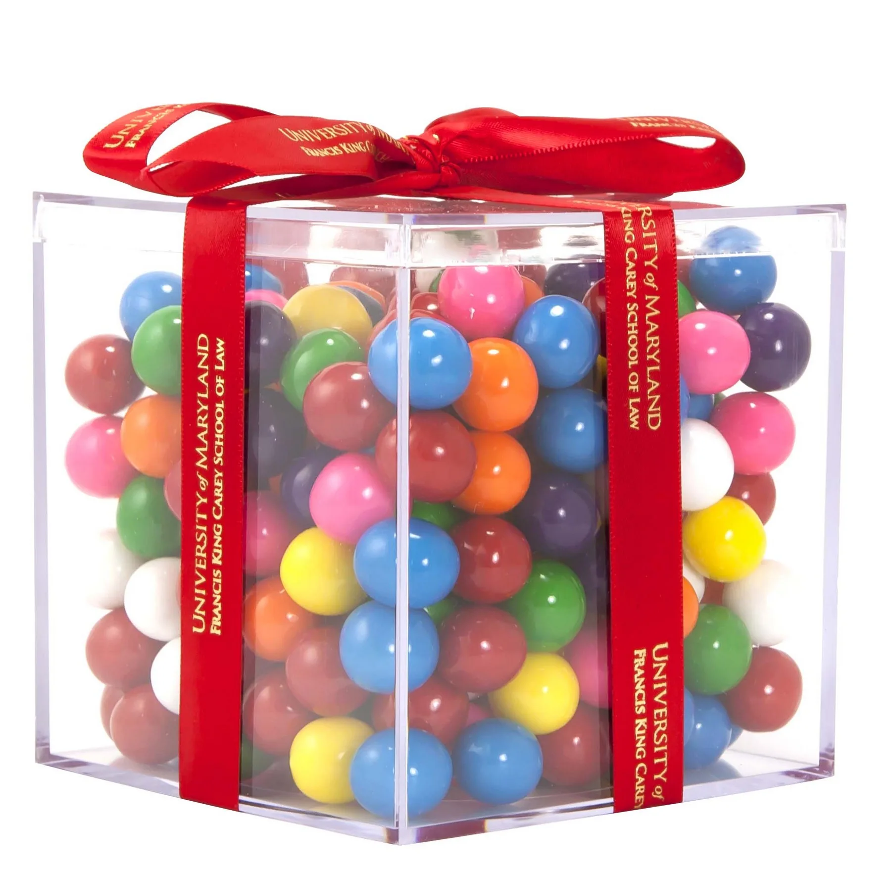 Acrylic Gift Jars Cube with Mini Gumballs