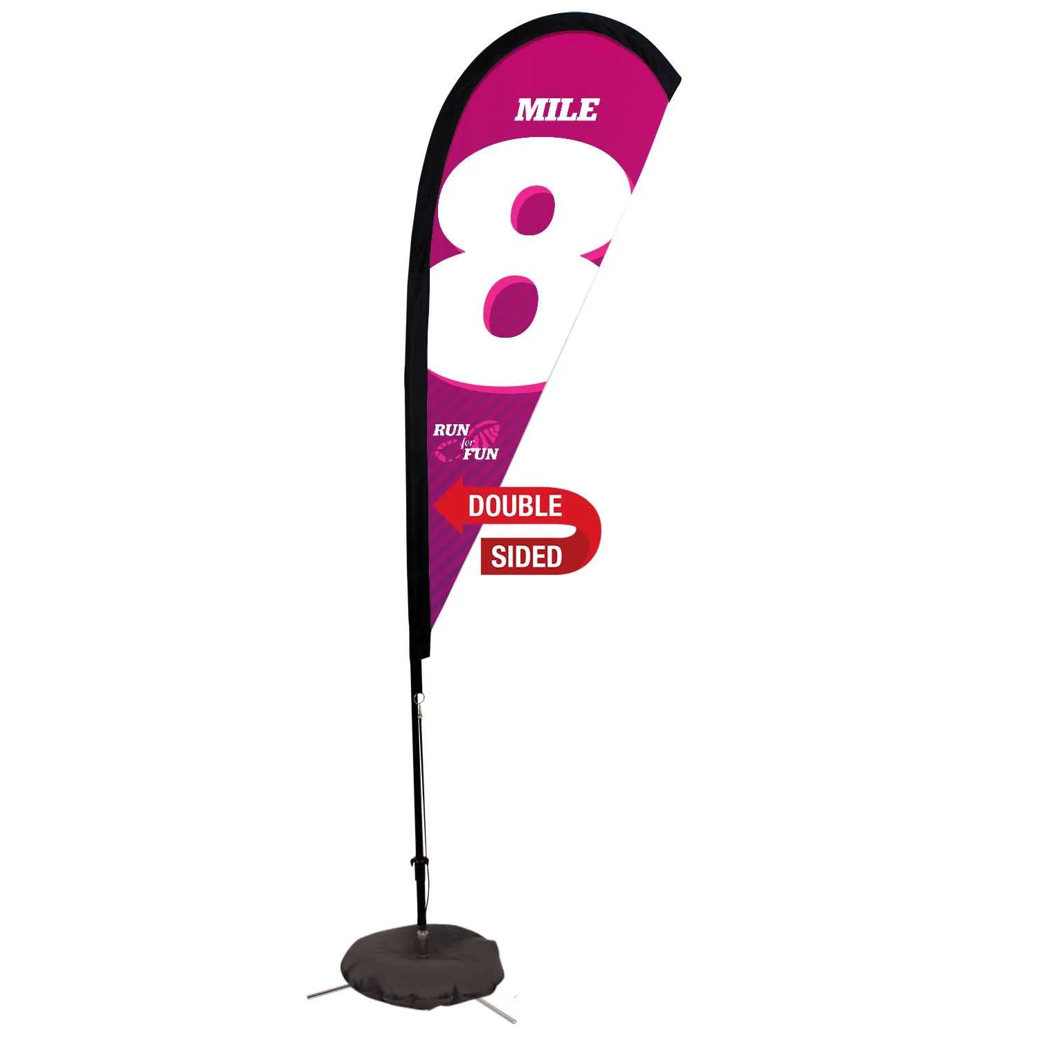 6' Premium Teardrop Sail Sign Flag, 2-Sided, Scissor Base