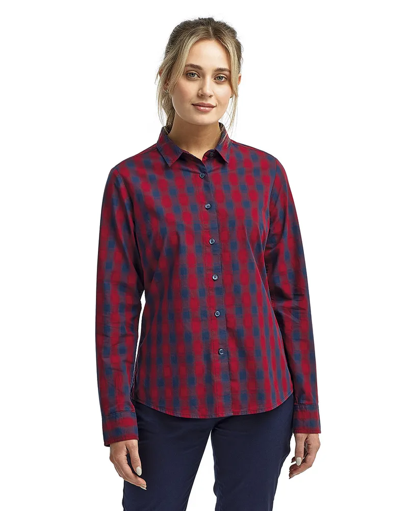 ARTISAN COLLECTION BY REPRIME Ladies' Mulligan Check Long-Sleeve Cotton Shirt view 2