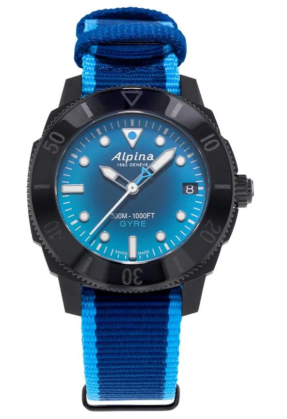 Alpina Ladies Eco-Friendly Gyre Collection, Seastrong Blue Nato Strap Watch