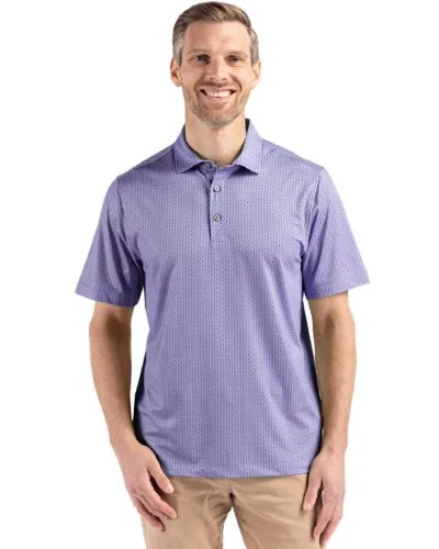 Cutter & Buck Pike Eco Shadow Check Print Recycled Mens Big & Tall Polo view 3