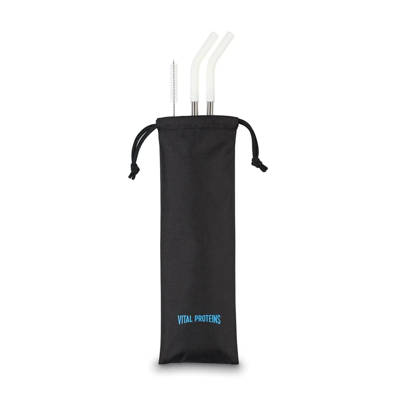 Aviana™ Poppy 2-Pack Stainless Straw Set - White