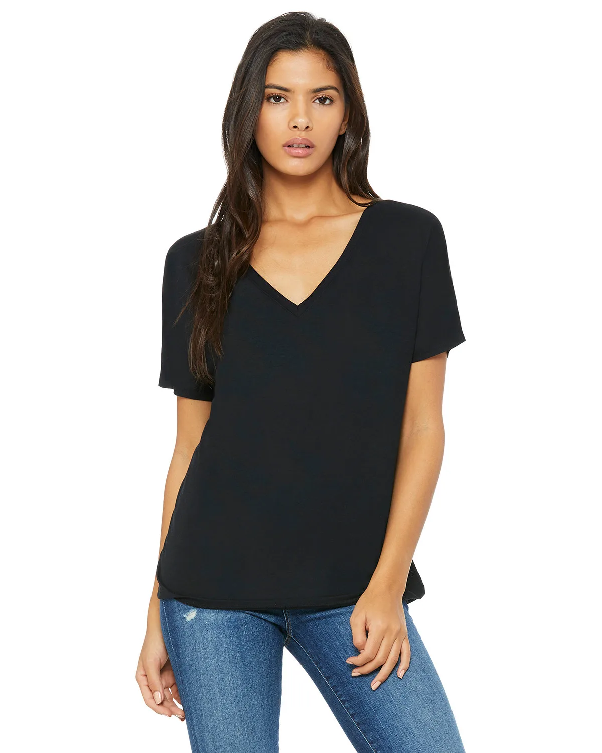 BELLA+CANVAS Ladies' Slouchy V-Neck T-Shirt view 2