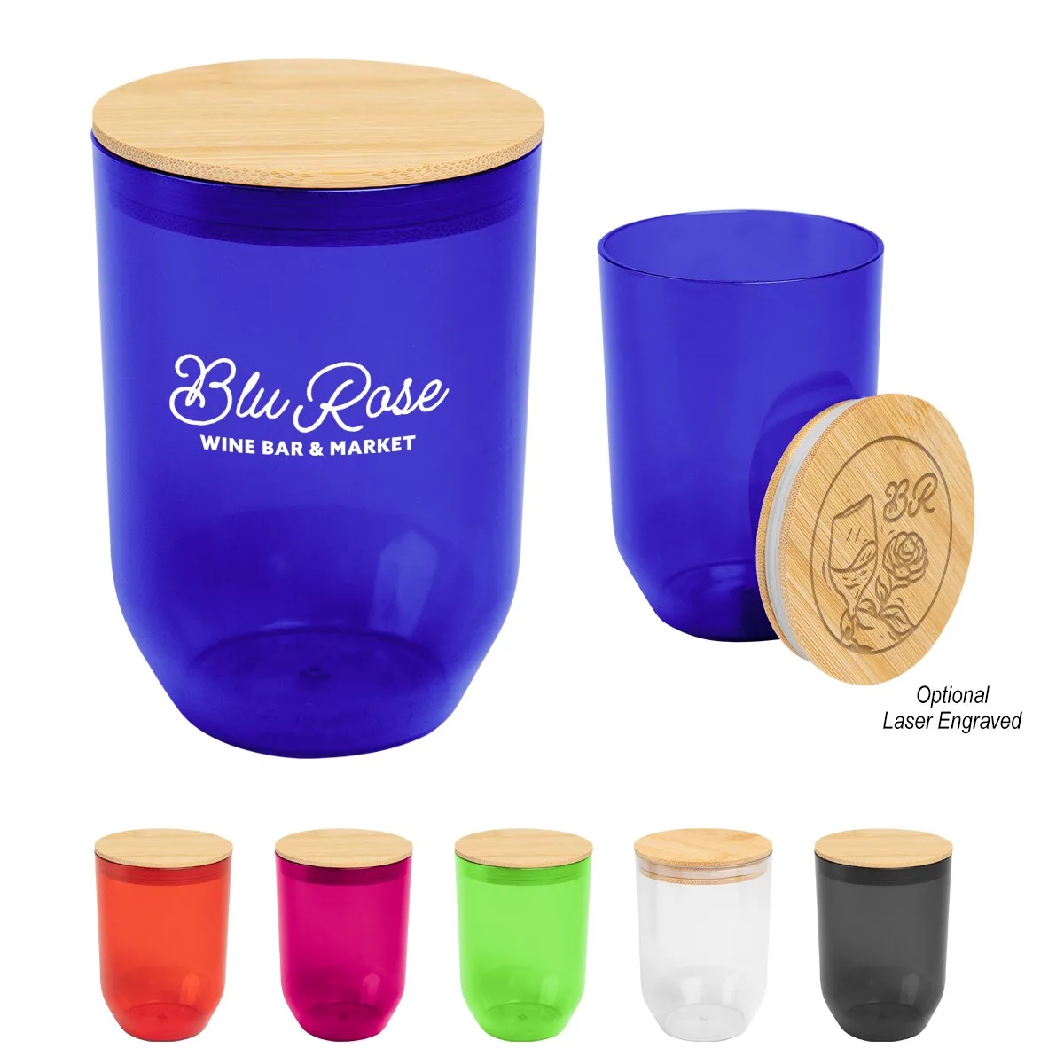 12 Oz. Montrose Rpet Wine Tumbler With Bamboo Lid view 2