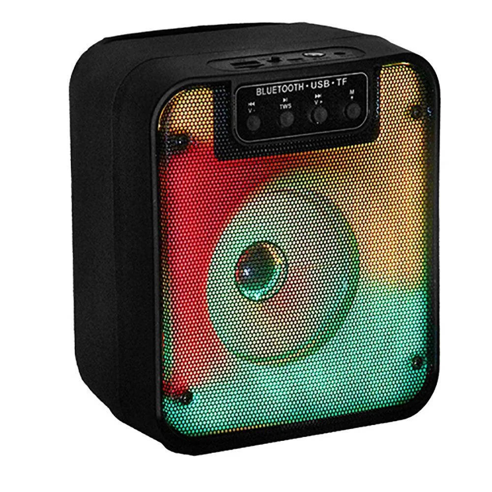 Supersonic Fire Box 4" Tws Bluetooth Speaker W/ Led Light Show