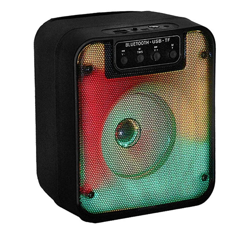 Supersonic Fire Box 4" Tws Bluetooth Speaker W/ Led Light Show