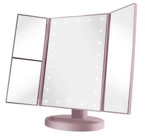 Vivitar® 21 LED Light Up Rose Gold Tri-Fold Mirror