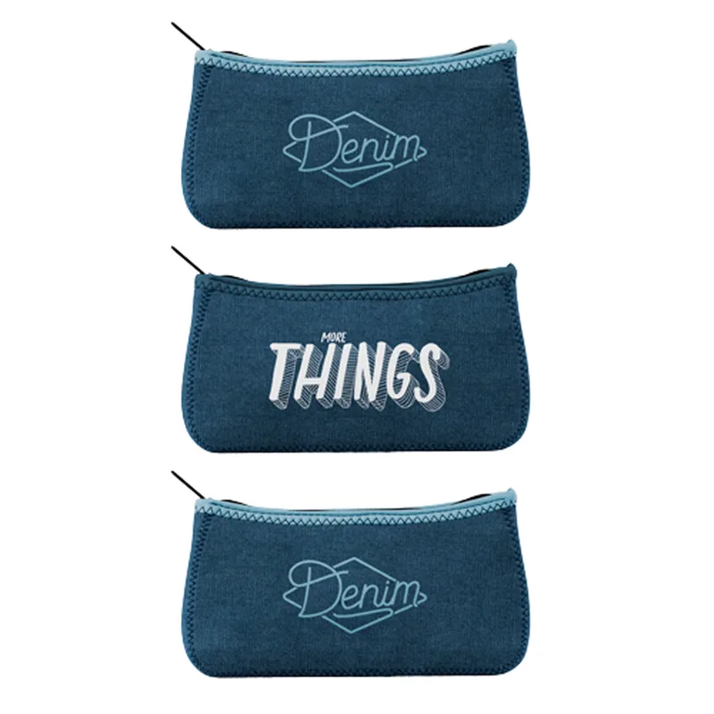 Large Denim Canoe Pouch