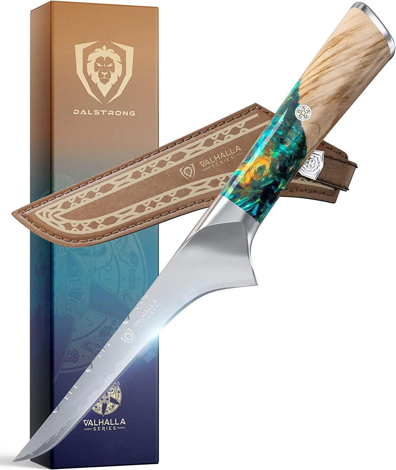 Dalstrong 6" Boning Knife - Valhalla Series - High Carbon Steel - Resin Handle - Leather Sheath