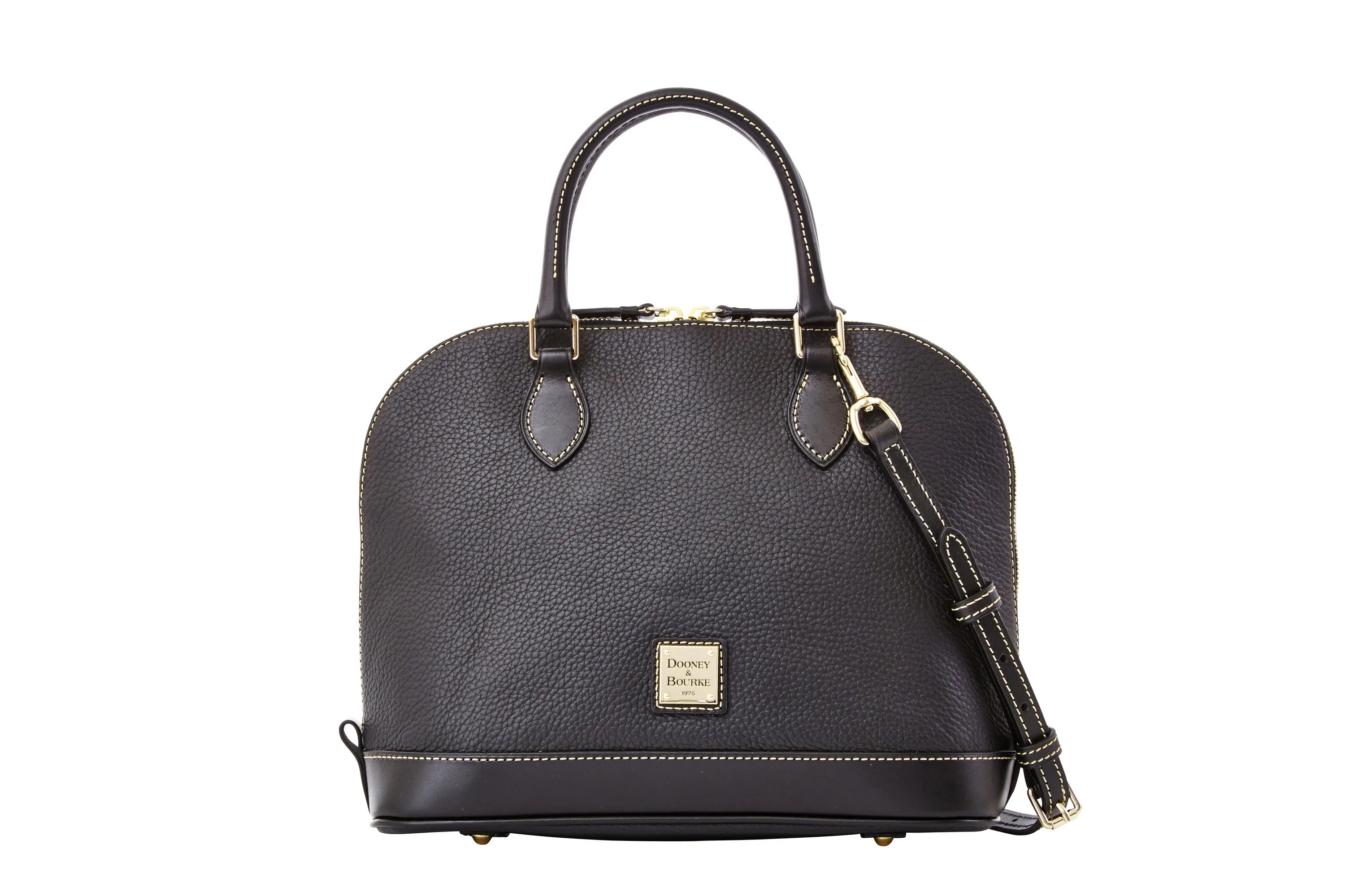 Dooney & Bourke Black Pebble Grain Zip Zip Satchel