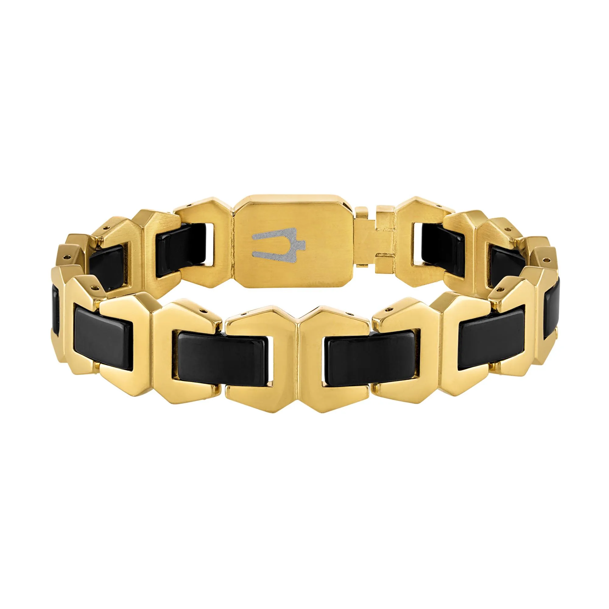 Bulova Jewelry Gold Icon Steel & Ceramic Bracelet - Large