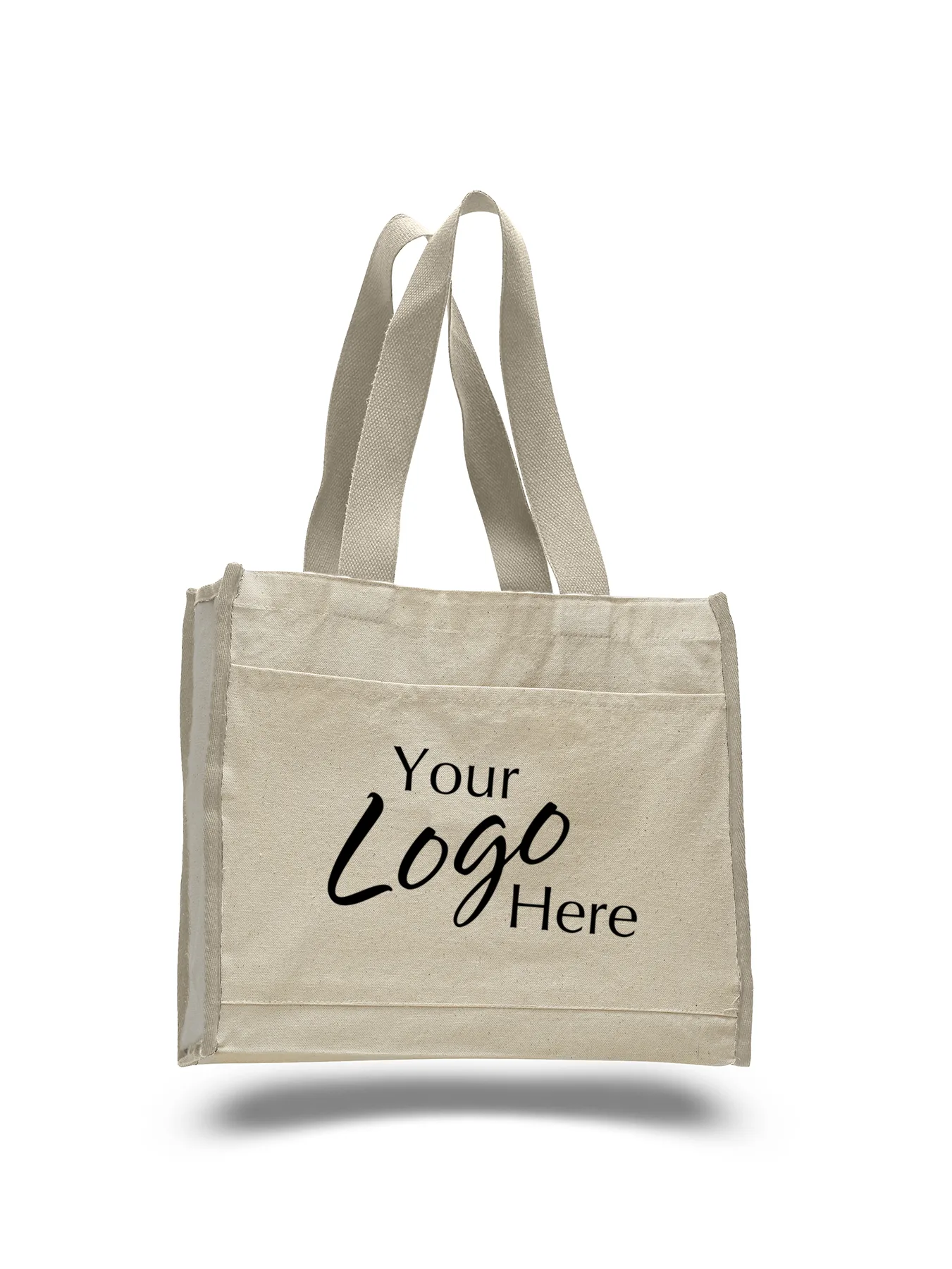 Canvas Tote Bag w/5.25" Gusset (14"x12"x5.25") view 2
