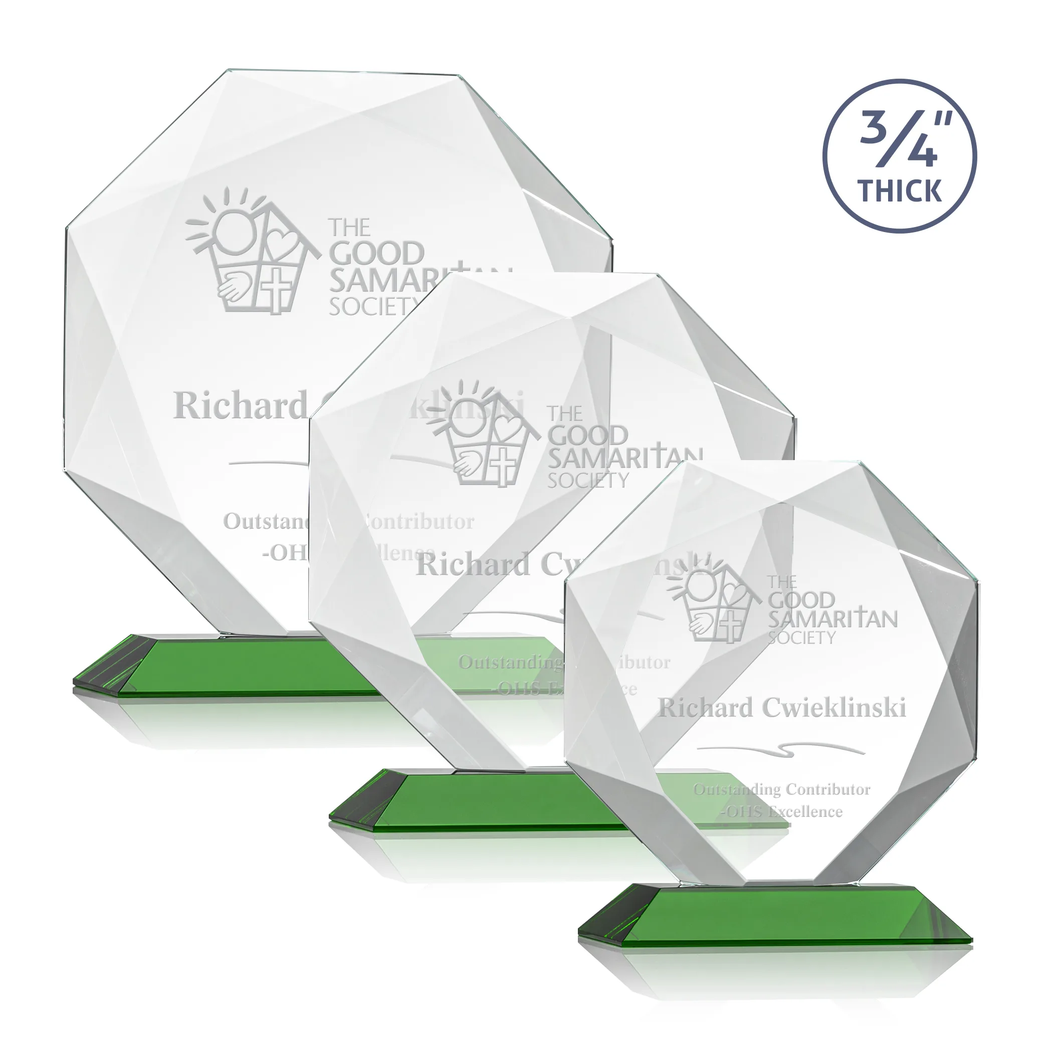 Deep Etch, Standard base, Green