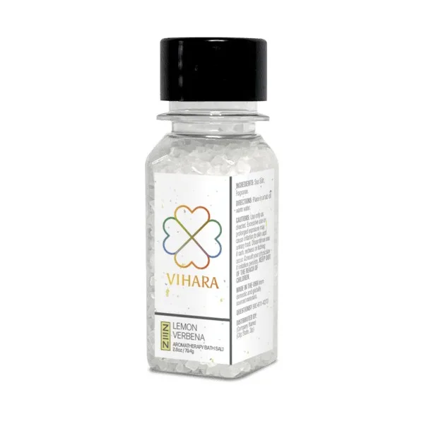 2 oz. Lemon Verbena Bath Salts in Tall Square Jar view 2
